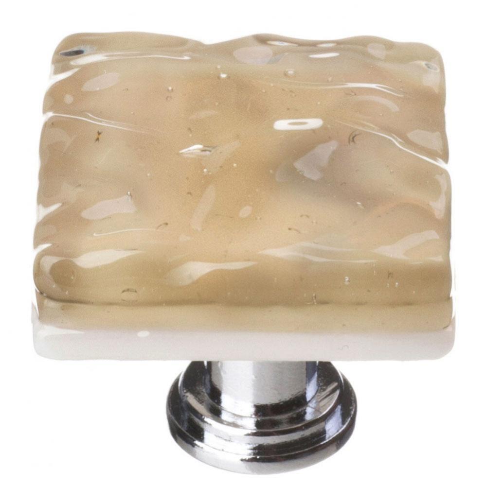 Glacier Sesame Knob With Satin Nickel Base