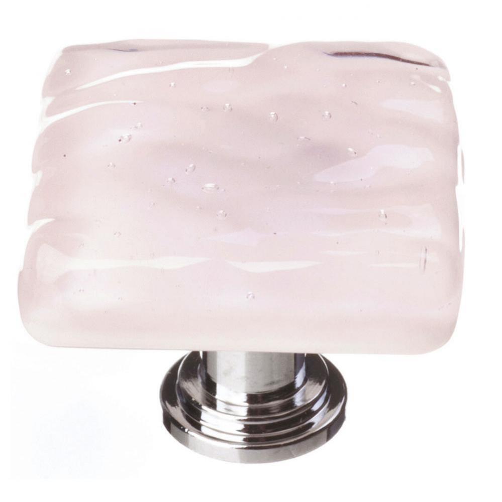 Glacier Rose Knob With Satin Nickel Base