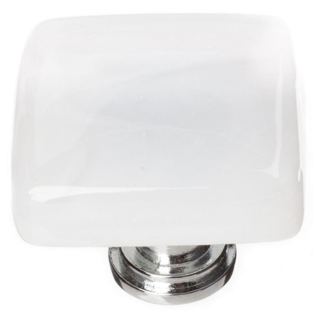 Cirrus White Knob With Oil Rubbed Bronze Base