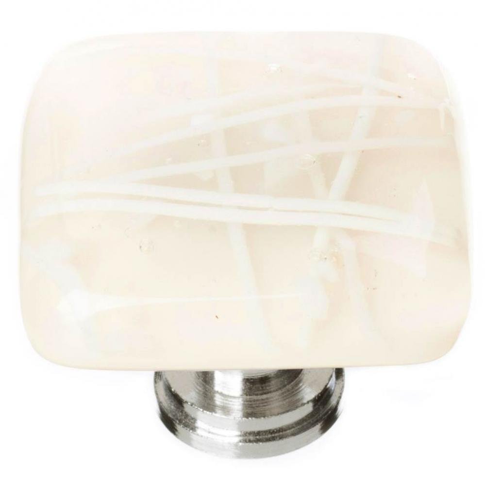 Cirrus Vanilla & White Mardi Gras Knob With Oil Rubbed Bronze Base