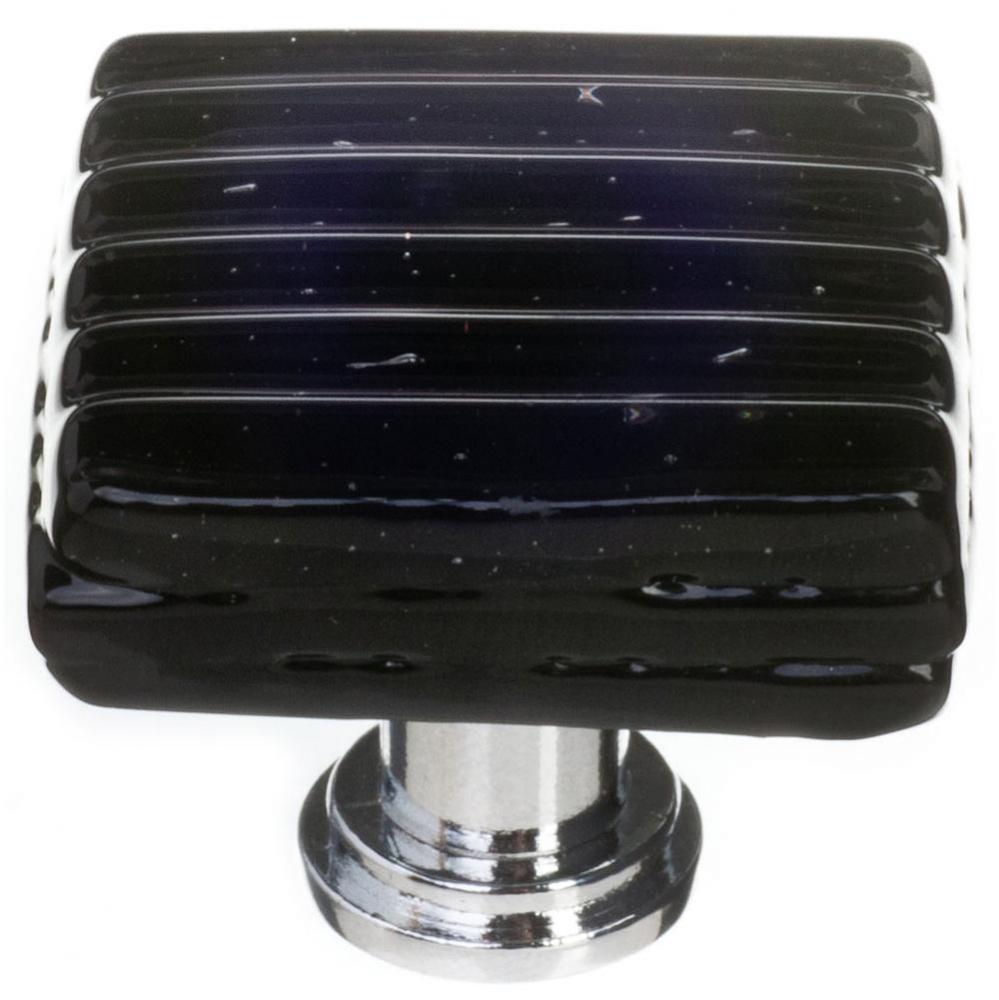 Reed Black Knob With Satin Nickel Base