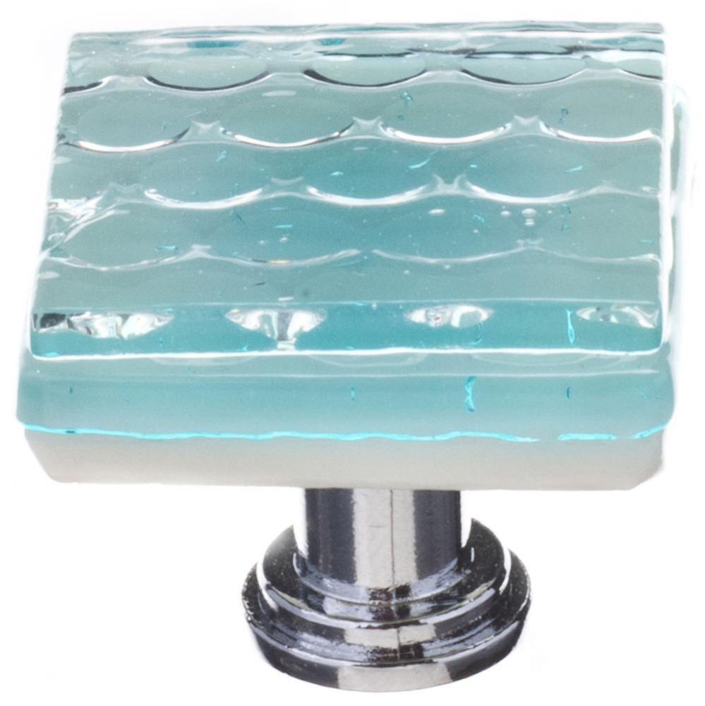 Honeycomb Light Aqua Knob With Oil Rubbed Bronze Base