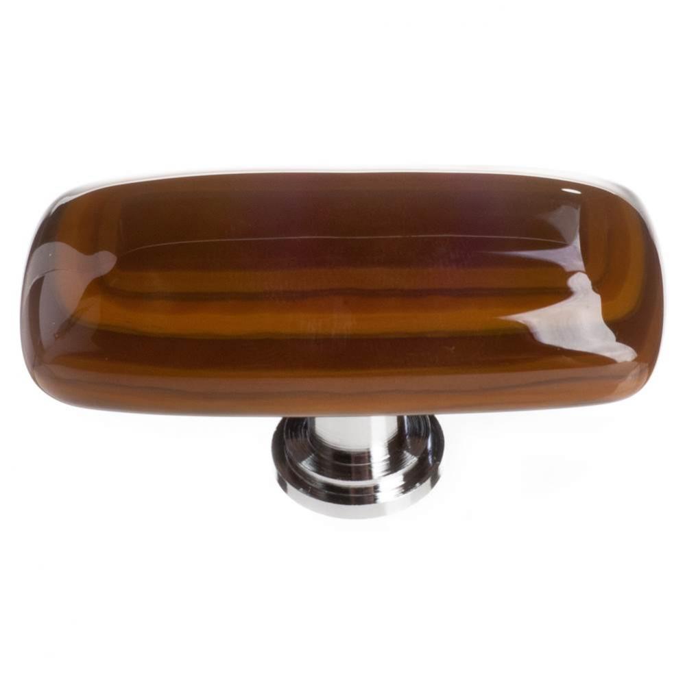 Stratum Woodland & Umber Long Knob With Satin Nickel Base