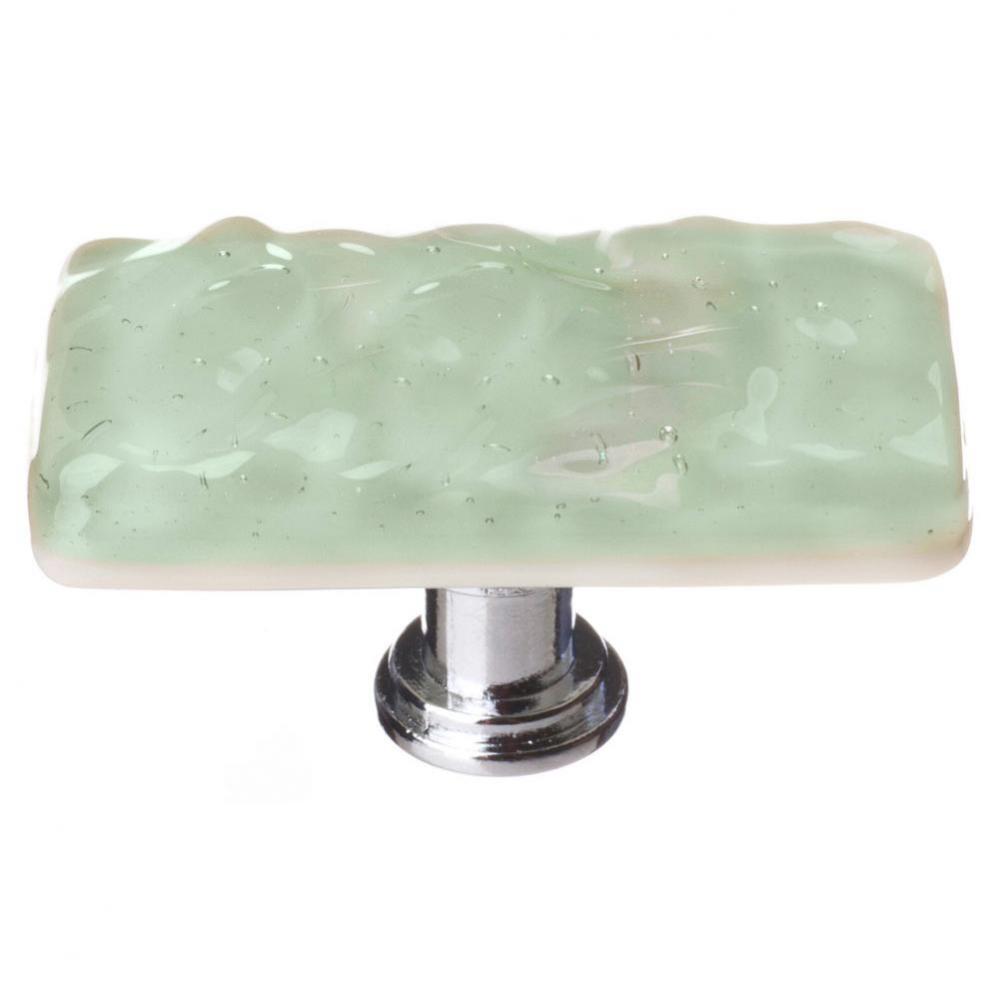 Glacier Spruce Green Long Knob With Polished Chrome Base