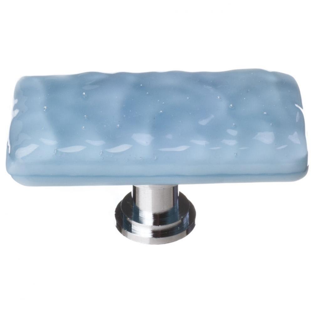 Glacier Powder Blue Long Knob With Oil Rubbed Bronze Base