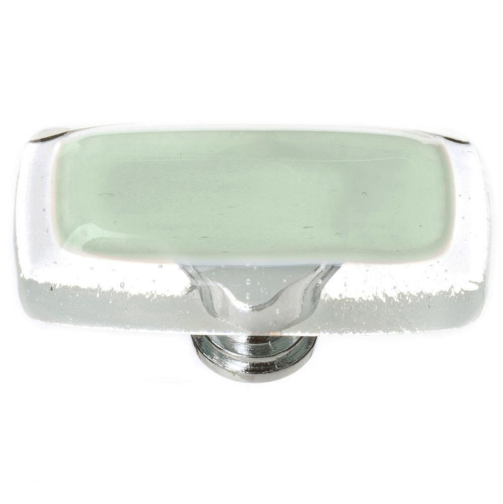 Reflective Spruce Green Long Knob With Satin Nickel Base