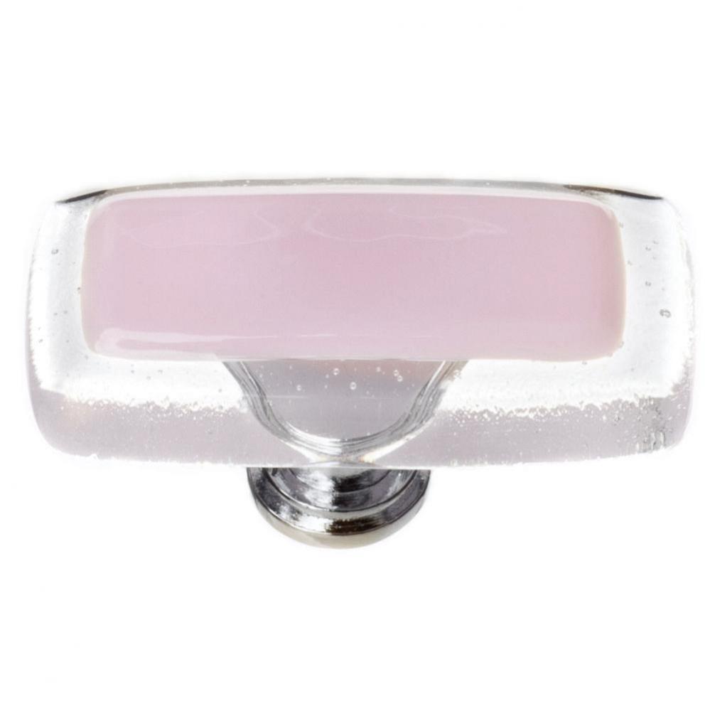 Reflective Pink Long Knob With Satin Nickel Base