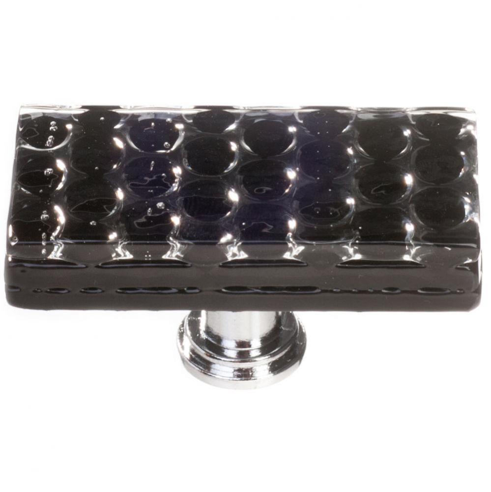 Honeycomb Black Long Knob With Satin Nickel Base