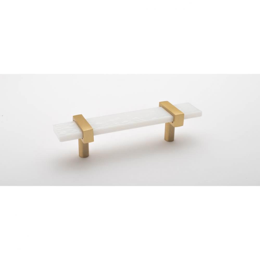 5.5'' Adjustable White Pull With Satin Brass Base