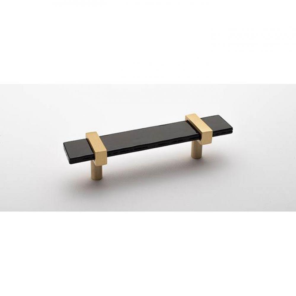 5.5'' Adjustable Black Pull With Satin Brass Base