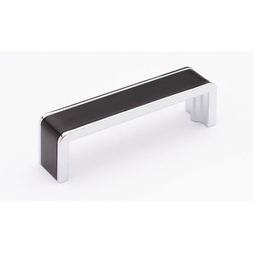 Fusion 4'' Pull Matte Black With Polished Chrome