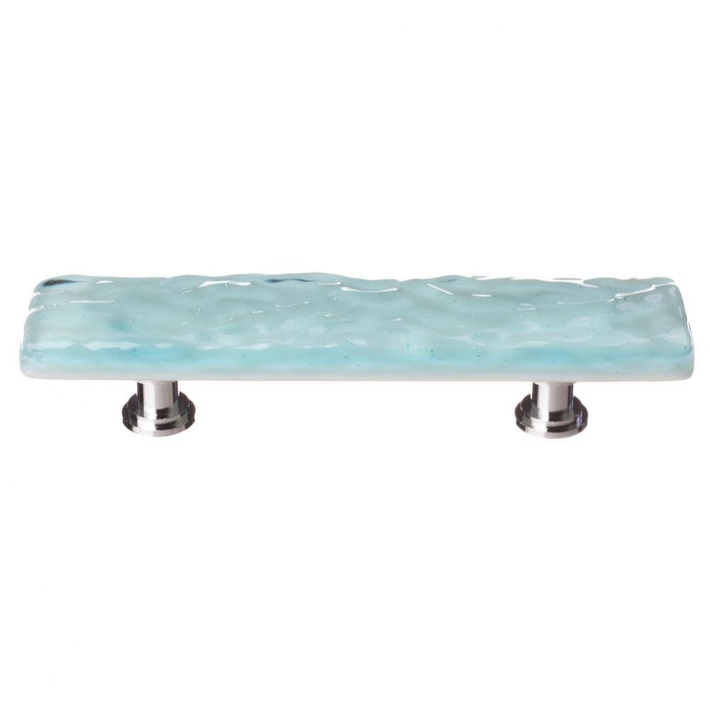 Glacier Light Aqua Pull With Satin Nickel Base