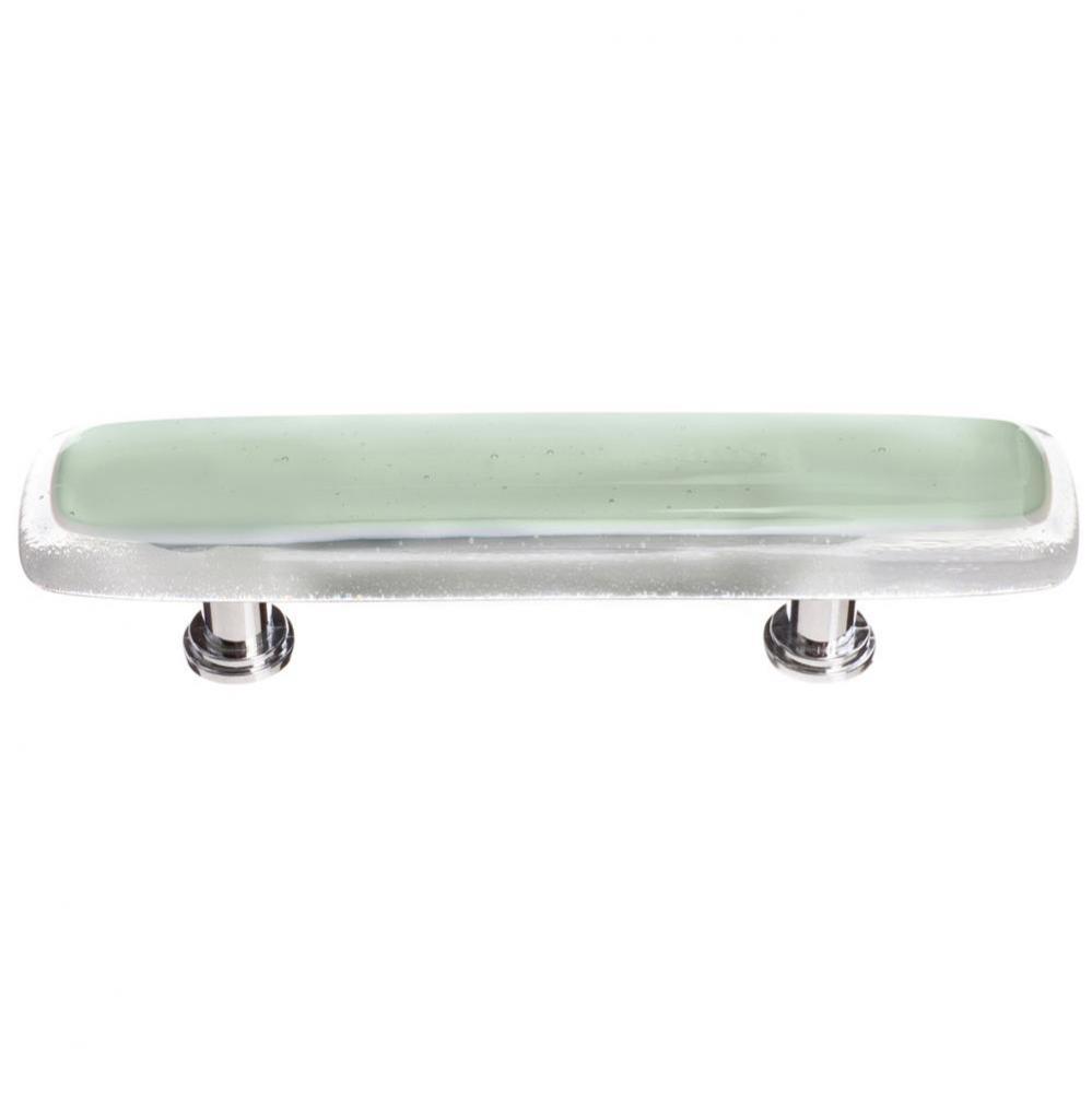 Reflective Spruce Green Pull With Satin Nickel Base