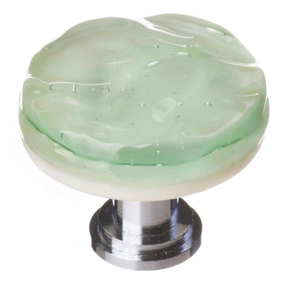 Glacier Spruce Green Round Knob With Oil Rubbed Bronze Base