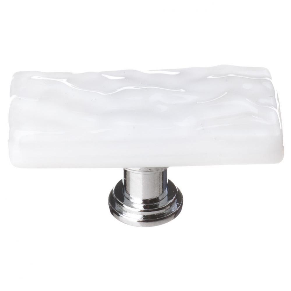 Skinny Glacier White Long Knob With Oil Rubbed Bronze Base