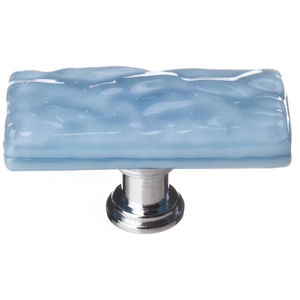 Skinny Glacier Powder Blue Knob With Polished Chrome Base