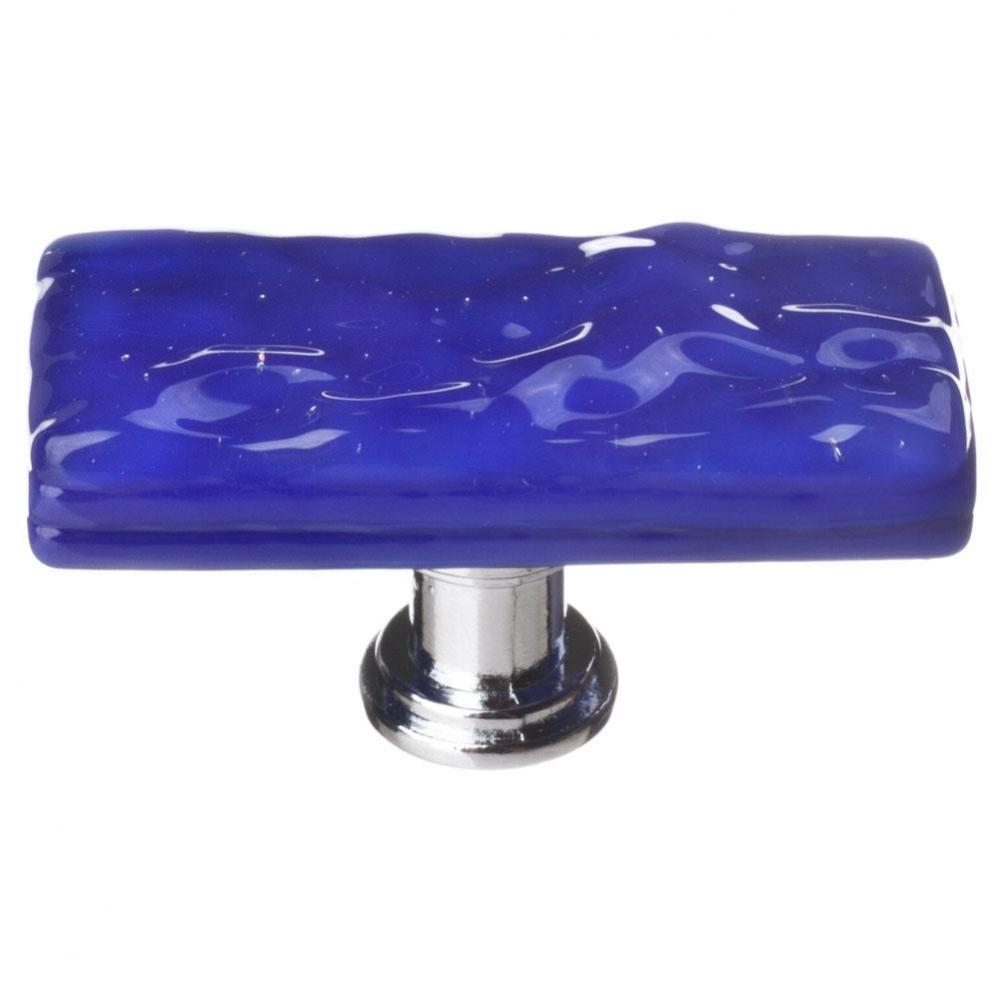 Skinny Glacier Deep Cobalt Blue Long Knob With  Oil Rubbed Bronze Base