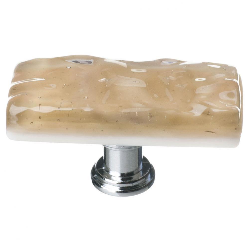 Skinny Glacier Sesame Long Knob With Oil Rubbed Bronze Base