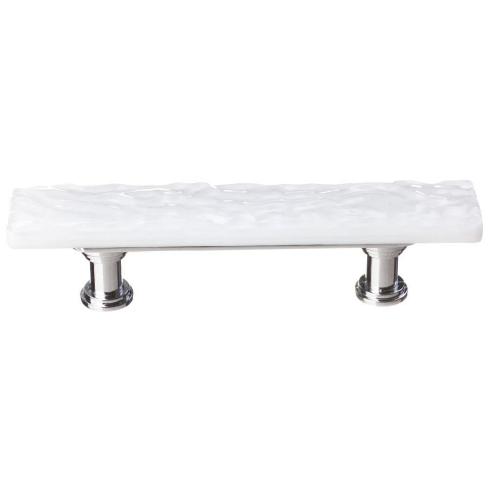 Skinny Glacier White Pull With Satin Nickel Base