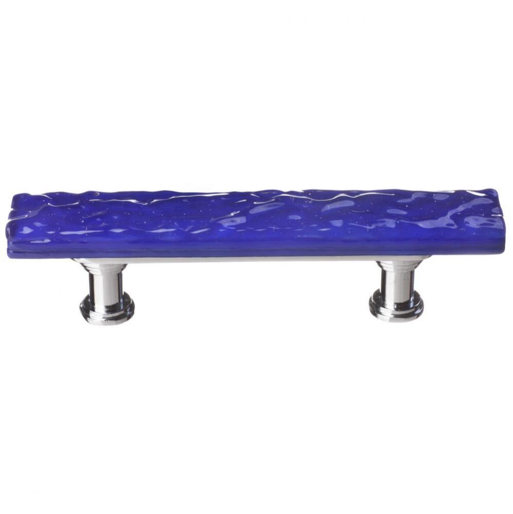 Skinny Glacier Deep Cobalt Blue Pull With Oil Rubbed Bronze Base