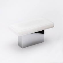 Sietto K-1801-PN - Skyline White Knob With Polished Nickel Base