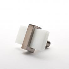 Sietto K-1901-SN - Adjustable White Knob With Satin Nickel Base