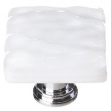 Sietto K-212-PC - Glacier White Knob With Polished Chrome Base