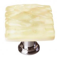 Sietto K-222-SN - Glacier Pale Yellow Knob With Satin Nickel Base