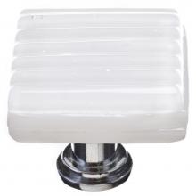 Sietto K-800-SN - Reed White Knob With Satin Nickel Base