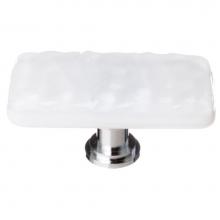 Sietto LK-212-SN - Glacier White Long Knob With Satin Nickel Base