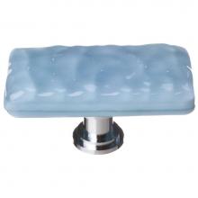 Sietto LK-215-PC - Glacier Powder Blue Long Knob With Polished Chrome Base