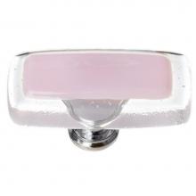 Sietto LK-717-SN - Reflective Pink Long Knob With Satin Nickel Base