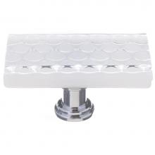 Sietto LK-900-SN - Honeycomb White Long Knob With Satin Nickel Base