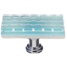 Sietto LK-901-SN - Honeycomb Light Aqua Long Knob With Satin Nickel Base