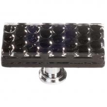 Sietto LK-902-PC - Honeycomb Black Long Knob With Polished Chrome Base