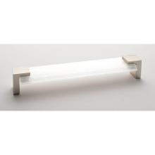 Sietto P-1201-8-PN - Affinity White Pull With Polished Nickel Base