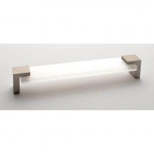 Sietto P-1201-8-SN - Affinity White Pull With Satin Nickel Base