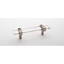 Sietto P-1900-5.5-SN - 5.5'' Adjustable Clear Pull With Satin Nickel Base