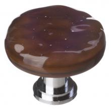 Sietto R-209-PC - Glacier Woodland Brown Round Knob With Polished Chrome Base