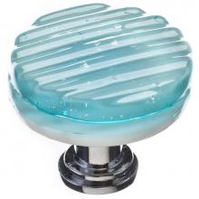 Sietto R-801-ORB - Reed Light Aqua Round Knob With Oil Rubbed Bronze Base