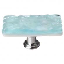 Sietto SLK-207-SN - Skinny Glacier  Aqua Long Knob With Satin Nickel Base