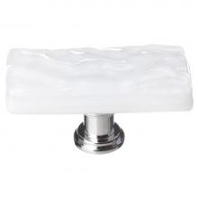 Sietto SLK_212-SN - Skinny Glacier White Long Knob With Satin Nickel Base