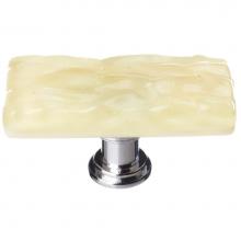 Sietto SLK-222-SN - Skinny Glacier Pale Yellow Long Knob With Satin Nickel Base