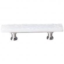 Sietto SP-212-SN - Skinny Glacier White Pull With Satin Nickel Base