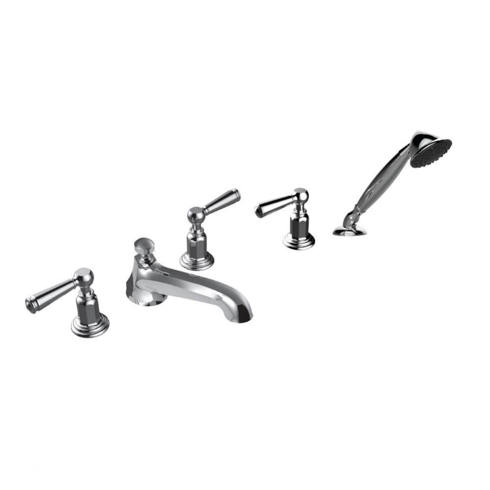 Roman Tub Filler Set With Hand Held Shower With ''Ep'' Handles - (Uses P0003 V
