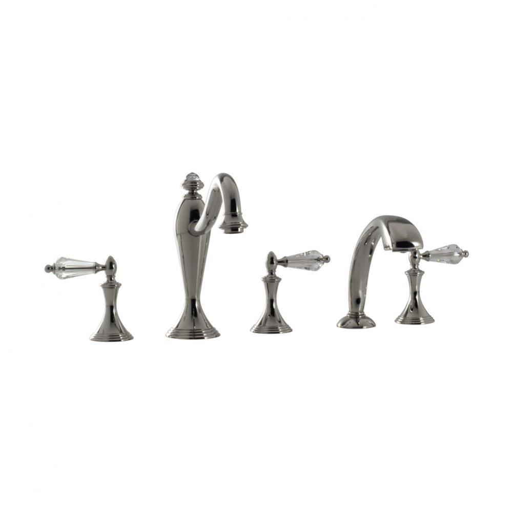 Roman Tub Filler Set With Hand Held Shower With ''Yc'' Handles - Rough Include