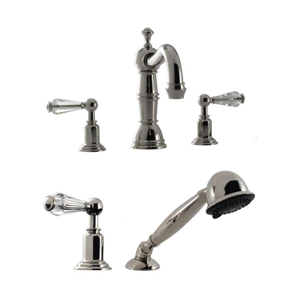 Roman Tub Filler W/ Ec Handles & Mf Hand Shower - Rough Not Included - Uses P0003 Valve