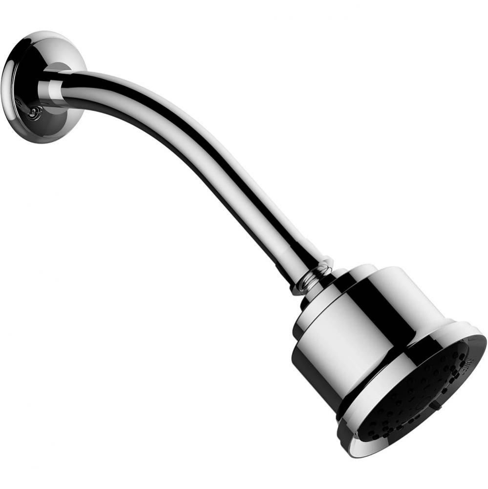 Cylindrical Shower Head With Arm And Round Flange
