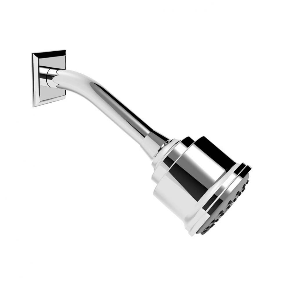Cylindrical Shower Head W/ Arm And Flange (3 Functions: Standard - 1/2'' Connection)