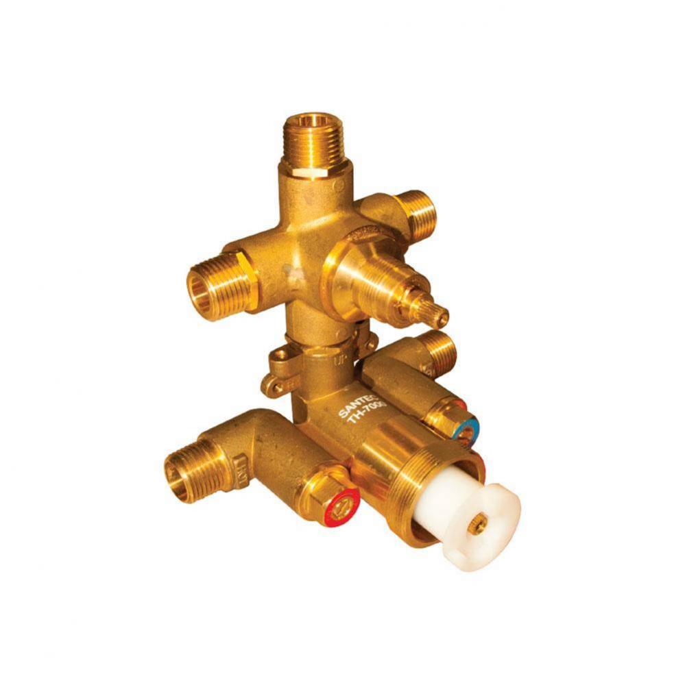 1/2'' Thermostatic valve with volume control and 3-way diverter